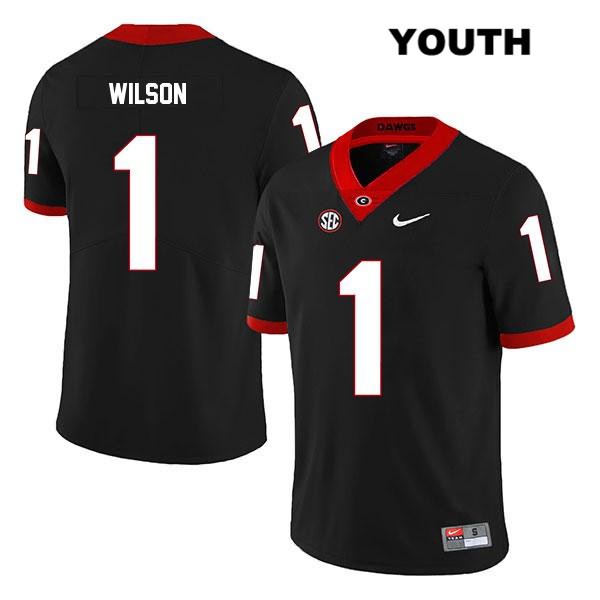 Georgia Bulldogs Youth Divaad Wilson #1 NCAA Legend Authentic Black Nike Stitched College Football Jersey FPV7456PU